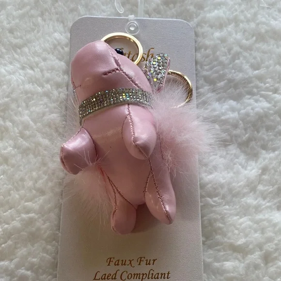 Pink Rhinestone Dog Keychain - Picture 5 of 10